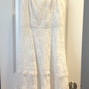 White lace midi dress